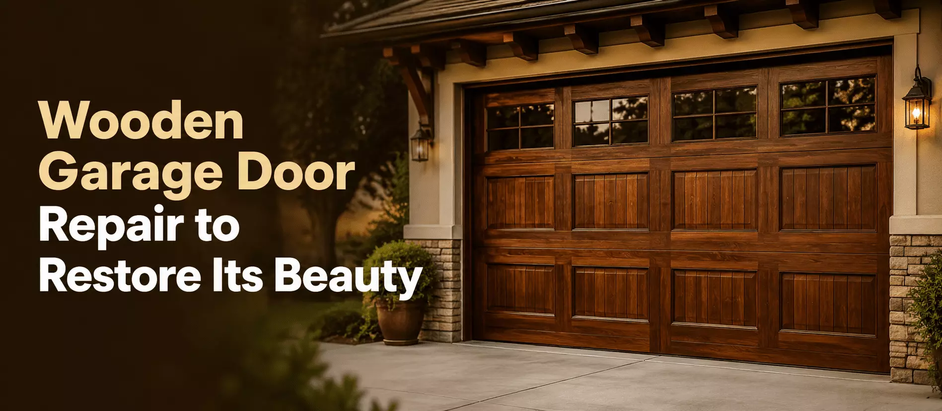 Wooden Garage Door Repair to Restore Its Beauty
